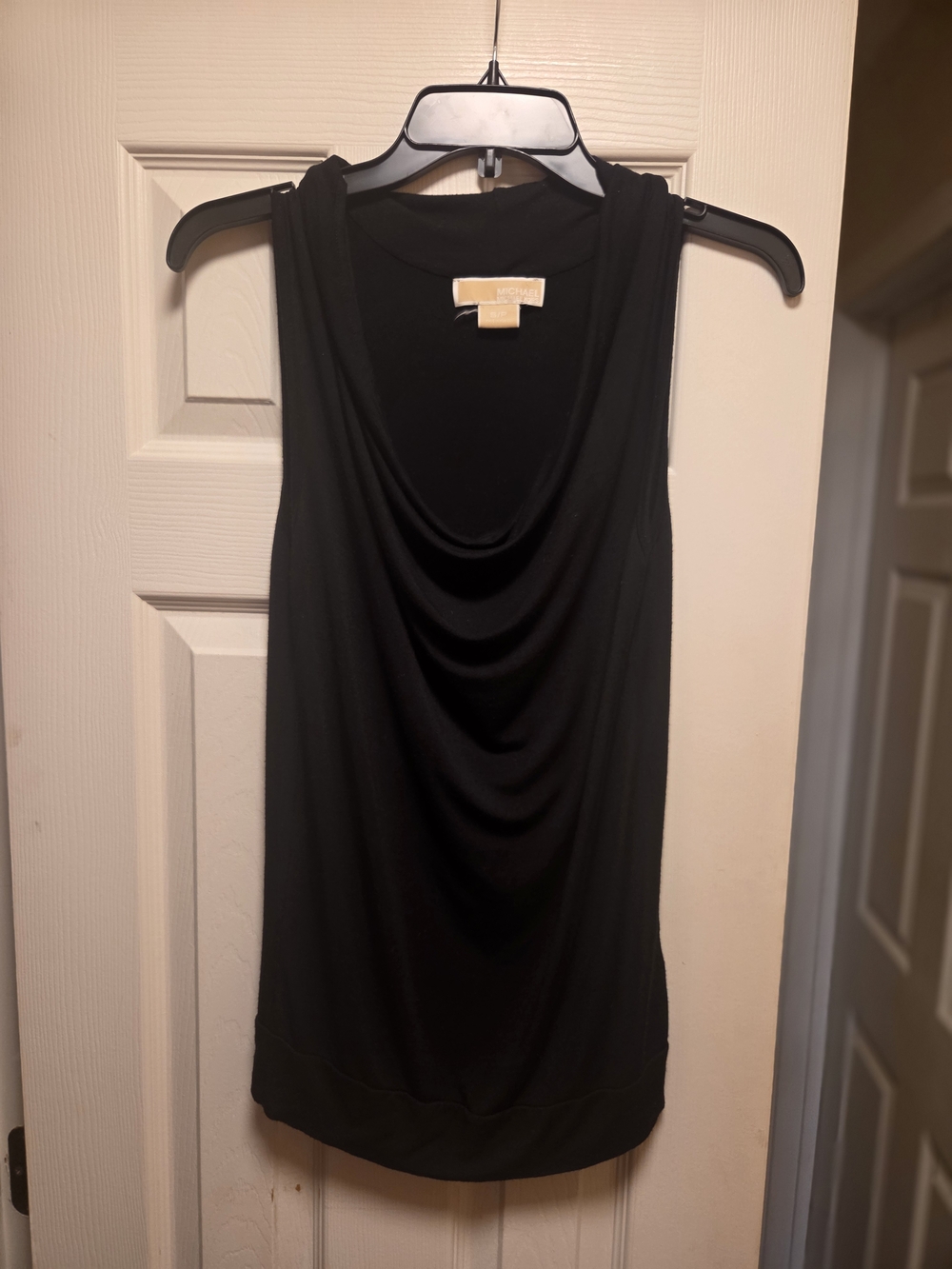 Michael Kors Black Draped Sleeveless Tank Top